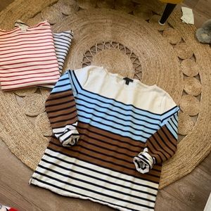 J crew color block striped long sleeve shirt